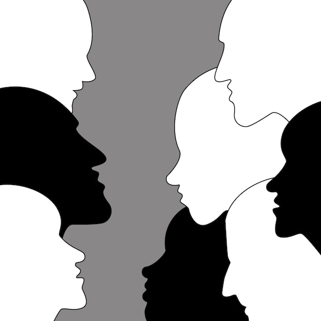 Heads in discussion People profile heads Vector