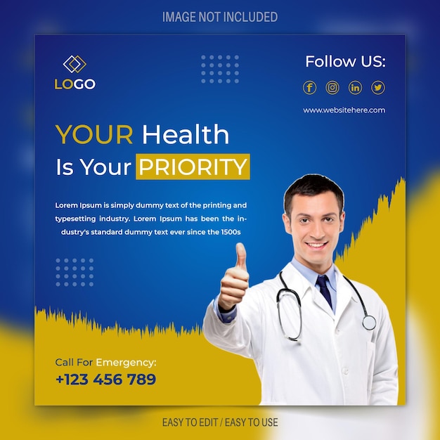 health banner social media post and medical banner design