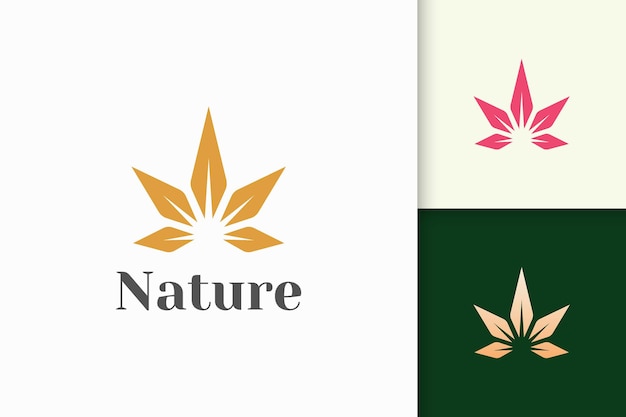 Health or beauty logo in simple flower shape fit for cosmetic product