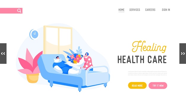 Health Care in Clinic Department Landing Page Template