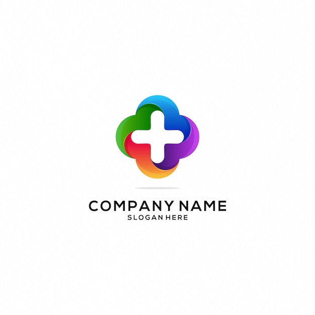 Health and care logo icon colorfull