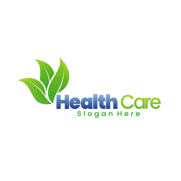 Health Care Logo. For Medical needs, With fresh green leaf Symbol