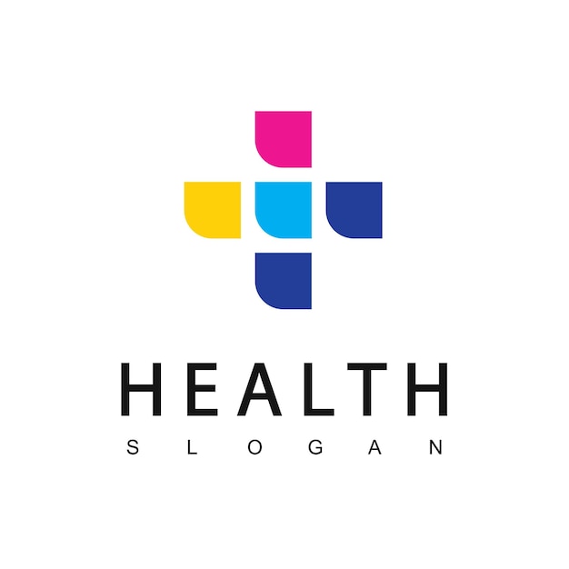 Health Care Logo Template Fun And Friendly Concept Using Colorful Cross Symbol