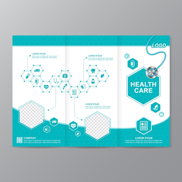 Health care and medical brochure template