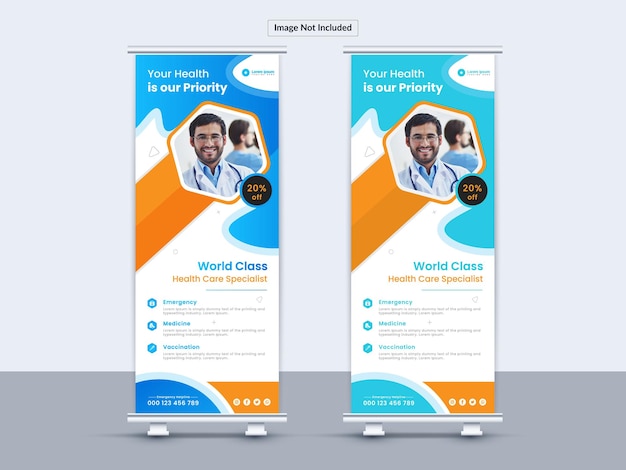 Health care medical roll up banner design