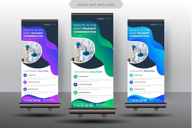 health care and medical roll up template designmedical concept for hospital rollup for medicine