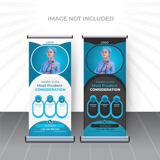 health care and medical roll up template designmedical concept for hospital rollup for medicine