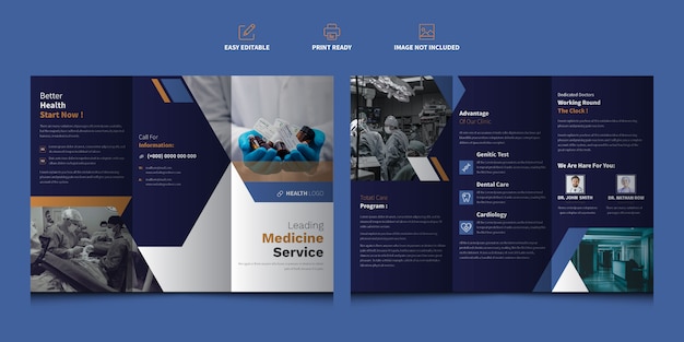 Health care or medical trifold brochure