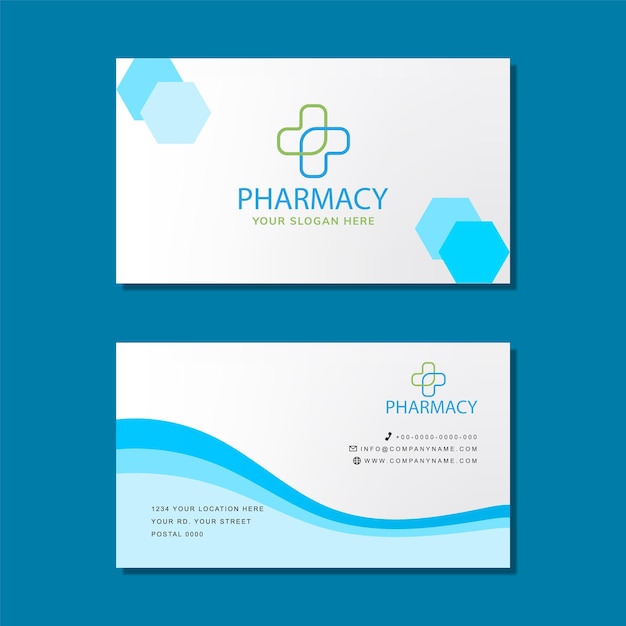 health care pharmacy business card. Cross plus medical logo icon design and business card.