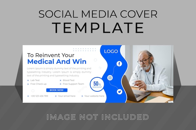 Health care social media cover and banner design template