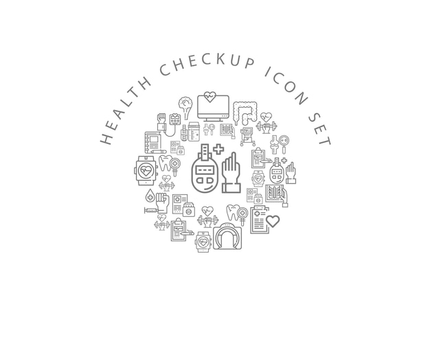 Health Checkup icon set design