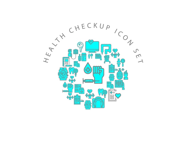 Health Checkup icon set design