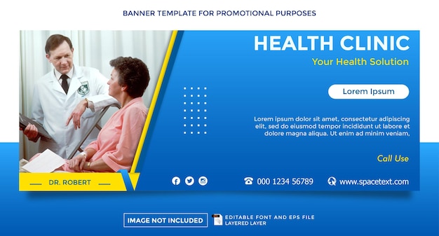 Health clinic and practice theme banner template