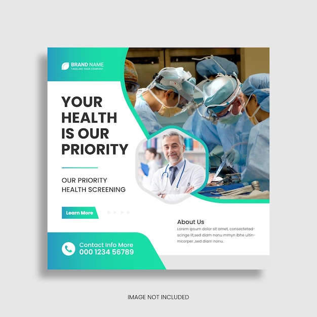 Health clinic social media post template