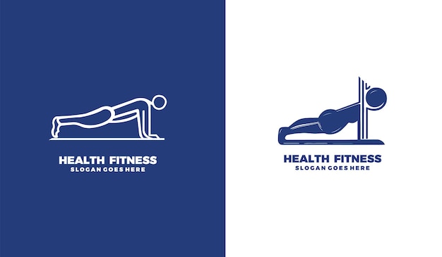 Health Fitness logo template flat style design template