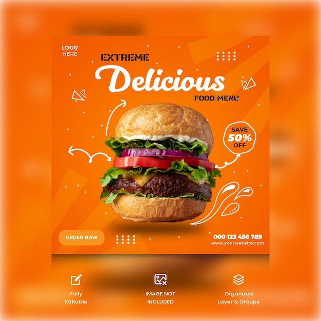 Health and Food Instagram Post and Social Media Template Premium Vector