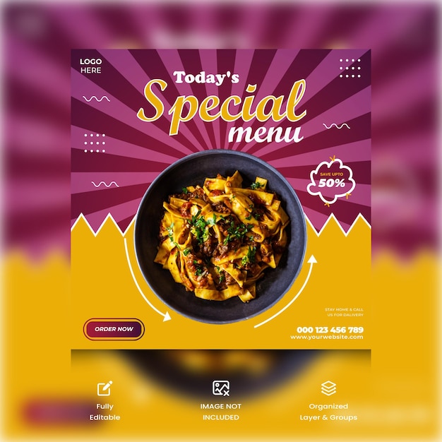 Health and Food Instagram Post and Social Media Template Premium Vector