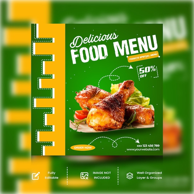 Health and food instagram post and social media template