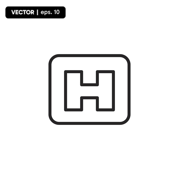 health icon H hospital health area vector eps 10