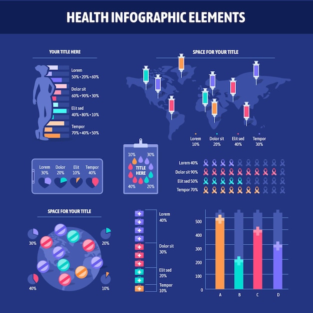 Vector health infographic elements time lines and milestones