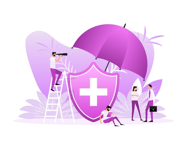 Health Insurance concept Insurance policy Money Guarantee Vector illustration