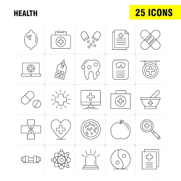 Health Line Icon for Web, Print and Mobile UX/UI Kit.