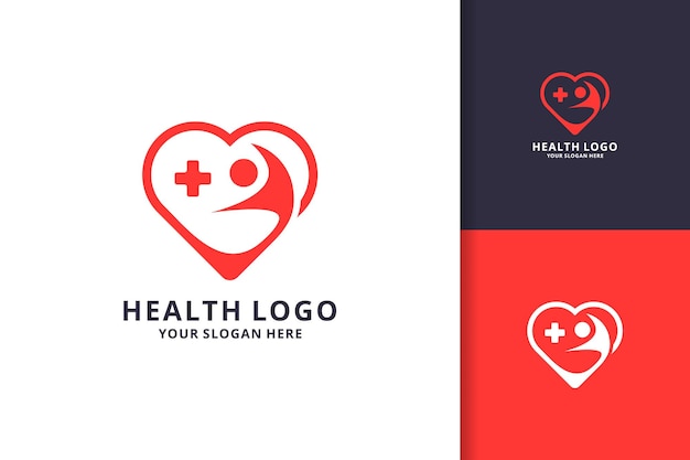 Health logo concept with people on love and cross symbol