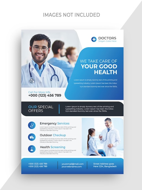 Health Medical Doctors Flyer Design Template