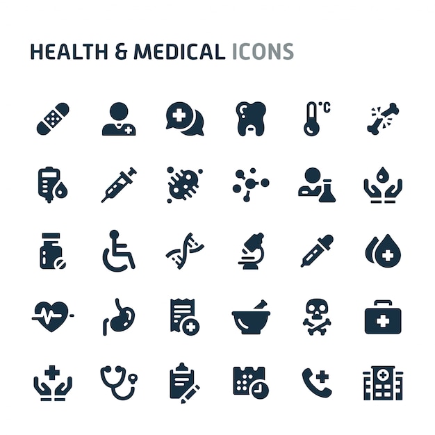 Health & Medical Icon Set. Fillio Black Icon Series.