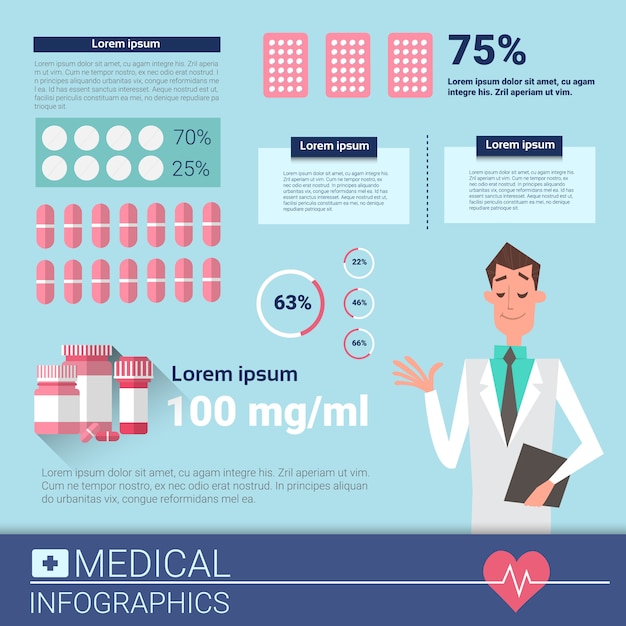 Health Medicine Infographics Information Banner With Copy Space