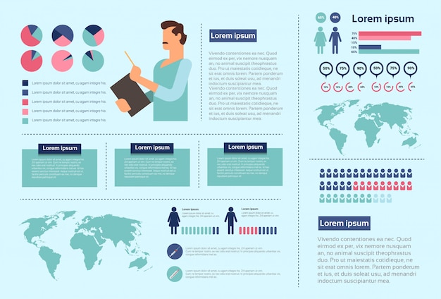 Health Medicine Infographics Information Banner With Copy Space