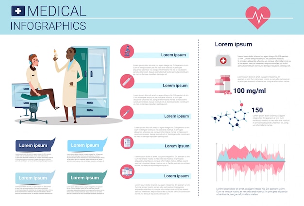 Health Medicine Infographics Information Banner With Copy Space