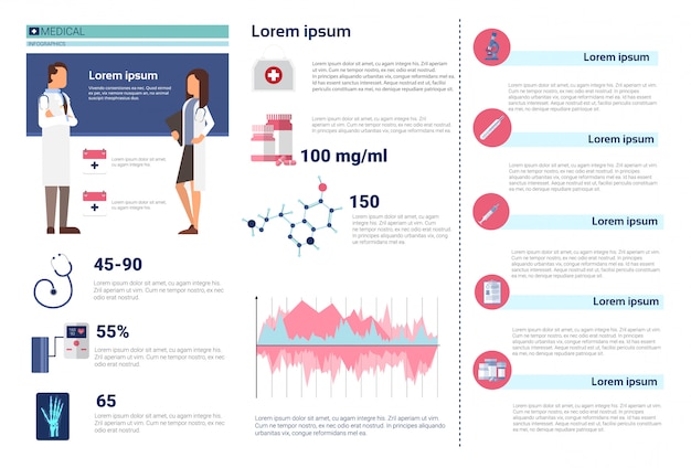 Vector health medicine infographics information banner with copy space