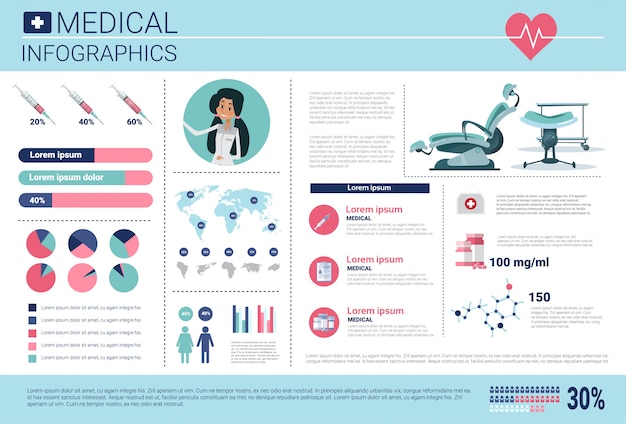 Health Medicine Infographics Information Banner With Copy Space