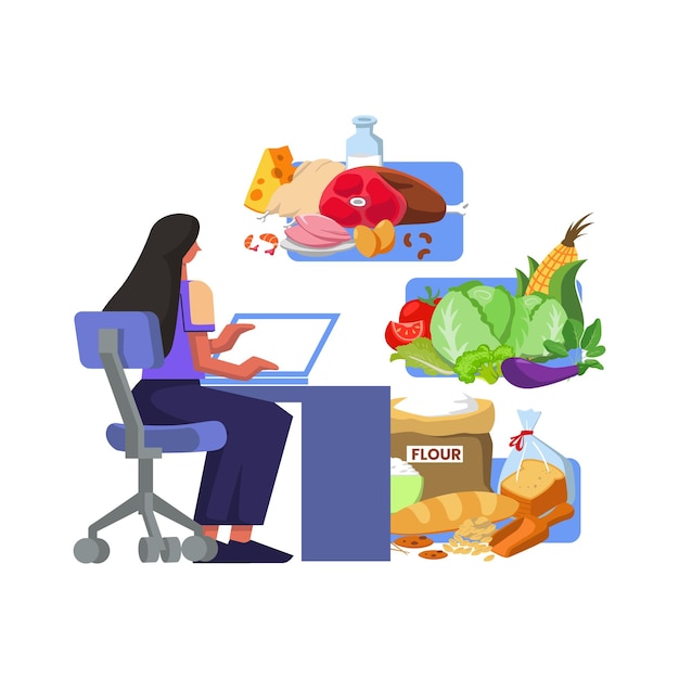 Health and nutrition workshop flat style illustration design