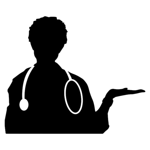 Health silhouettes doctor silhouette nurse silhouette Black and white