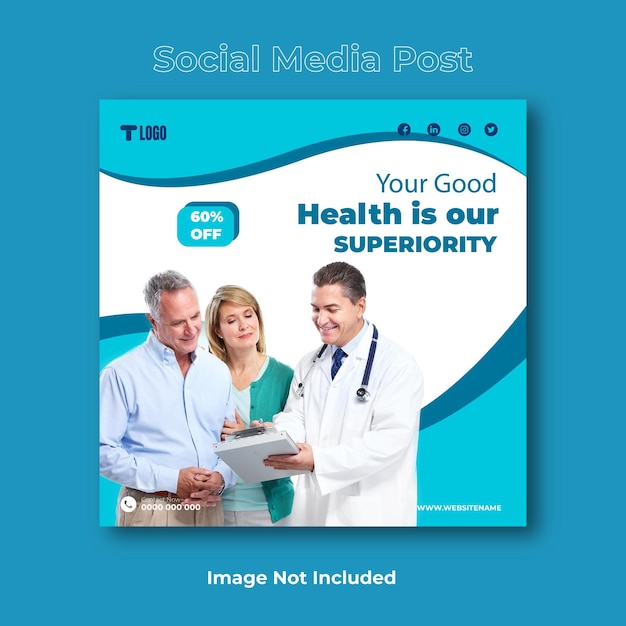 Health social media post design template