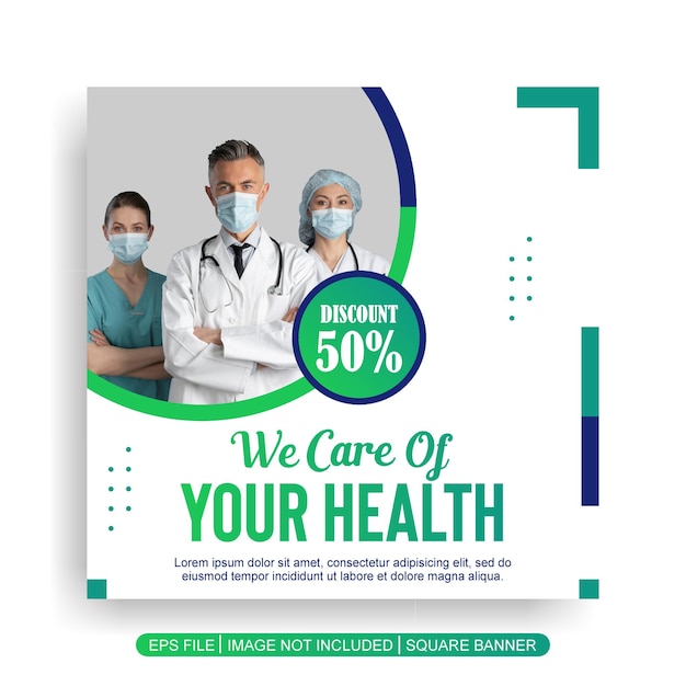 health social media post template design