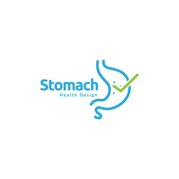 Health stomach with check mark logo design vector graphic symbol icon illustration creative idea