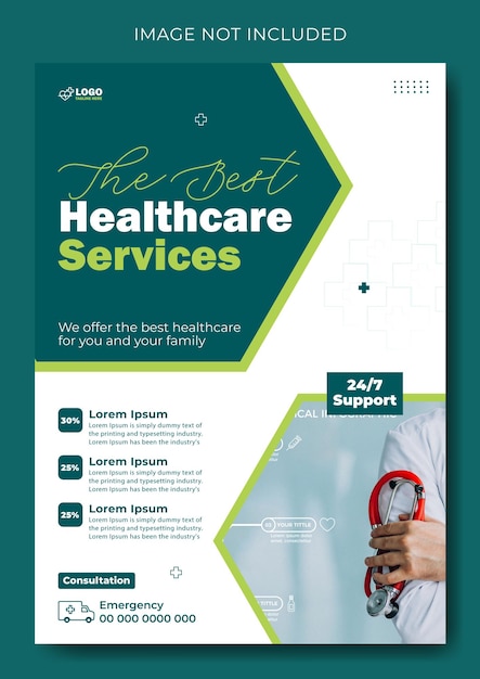 Vector healthcare clinic promotional flyer design