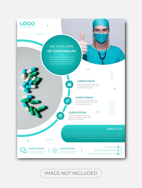 Healthcare consultant medical flyer design template