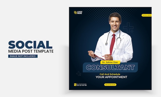 Healthcare consultant  square flyer for social media post promotion