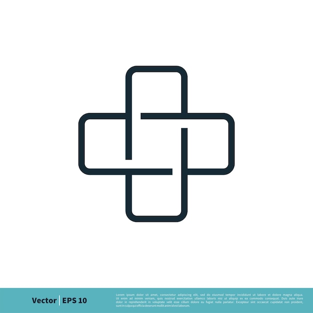 Healthcare Cross Line Art Icon Vector Logo Template Illustration Design Vector EPS 10