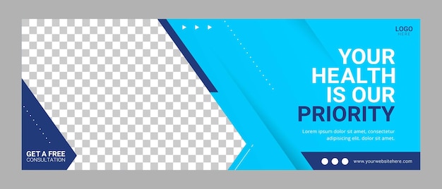 Healthcare facebook cover template banner for advertisement