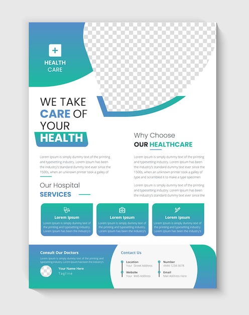 Healthcare flyer design and Medical Template