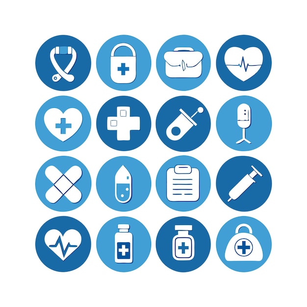 Healthcare Icon Set Vector Illustration for Documents Websites and Mobile Applications