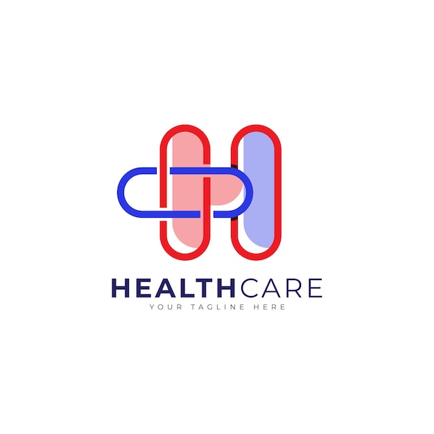 healthcare logo design letter mark H monogram logo design