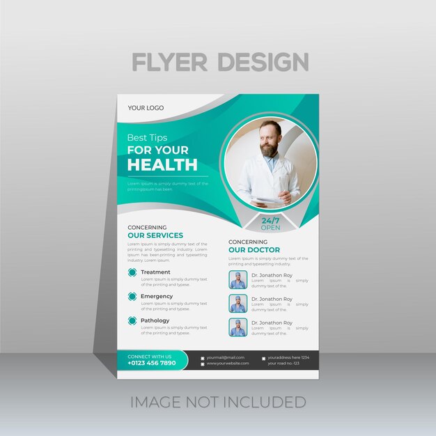 Vector healthcare medical business flyer design template