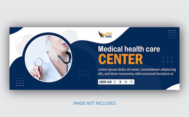 Healthcare medical Facebook cover design social media post banner template