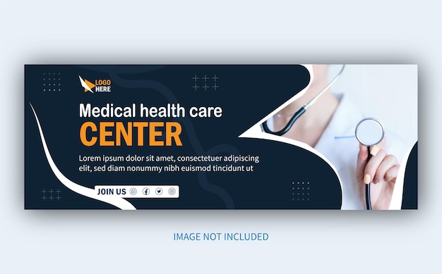 Healthcare medical Facebook cover design social media post banner template